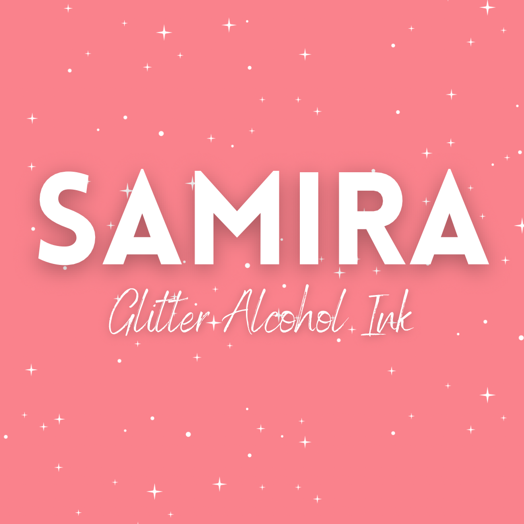 Samira - Coral Glitter Alcohol Ink
