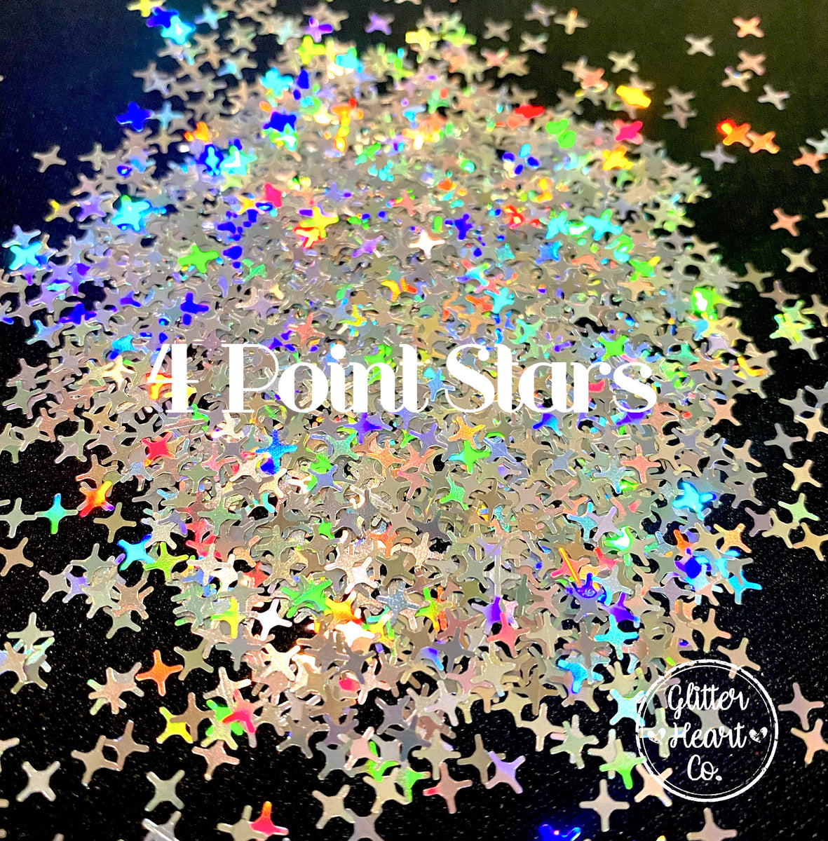 Four Point Star Mix - Black Holographic Glitter - GC1 – Glitzy City LLC