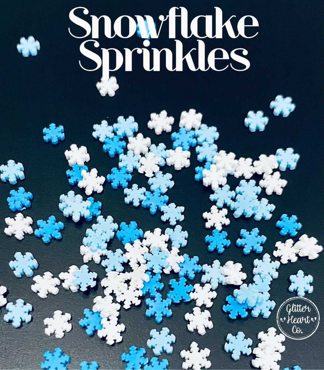 Shop Snowflake Candy Sprinkles: Snowflake Sprinkles, White Blue