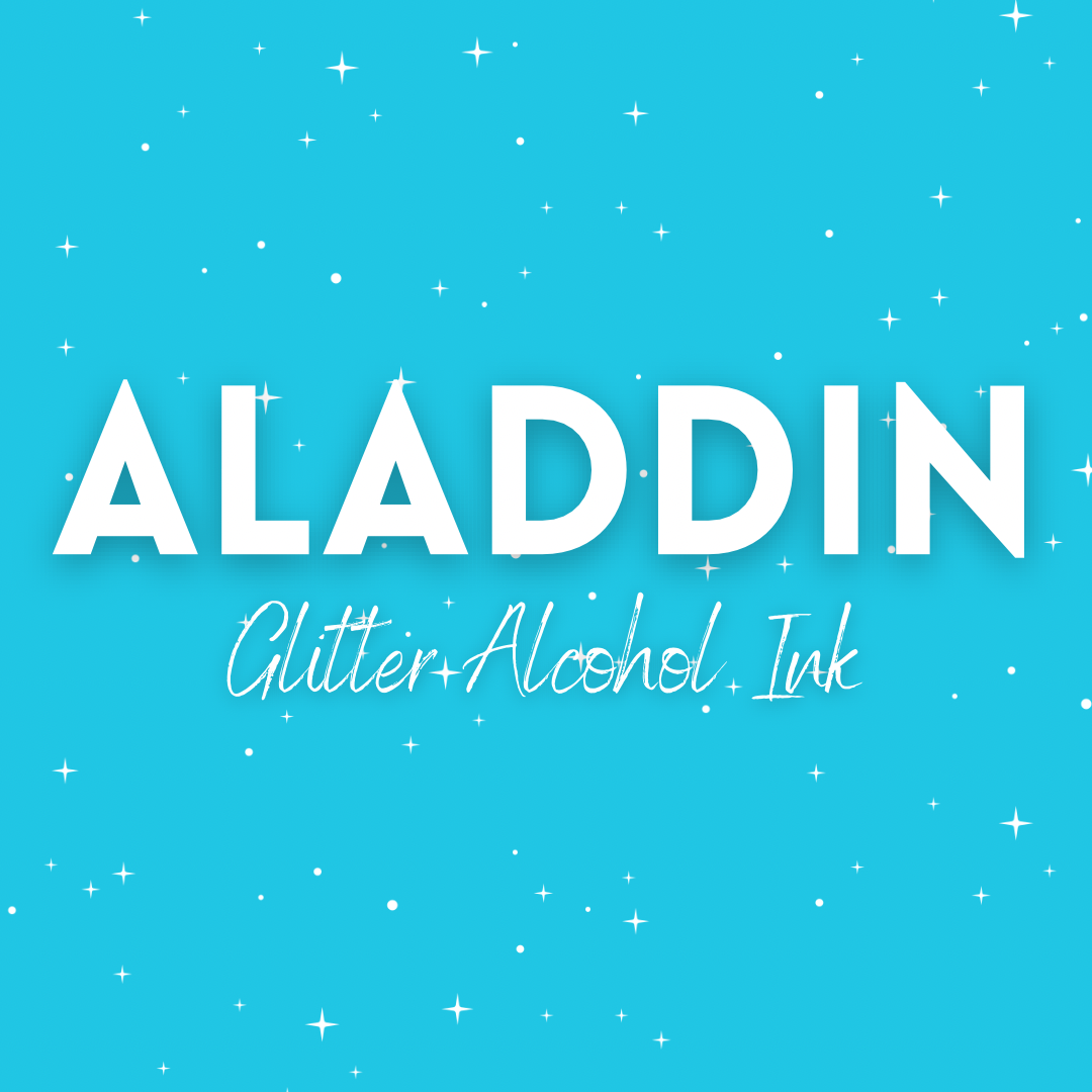 Aladdin - Teal Aqua Glitter Alcohol Ink