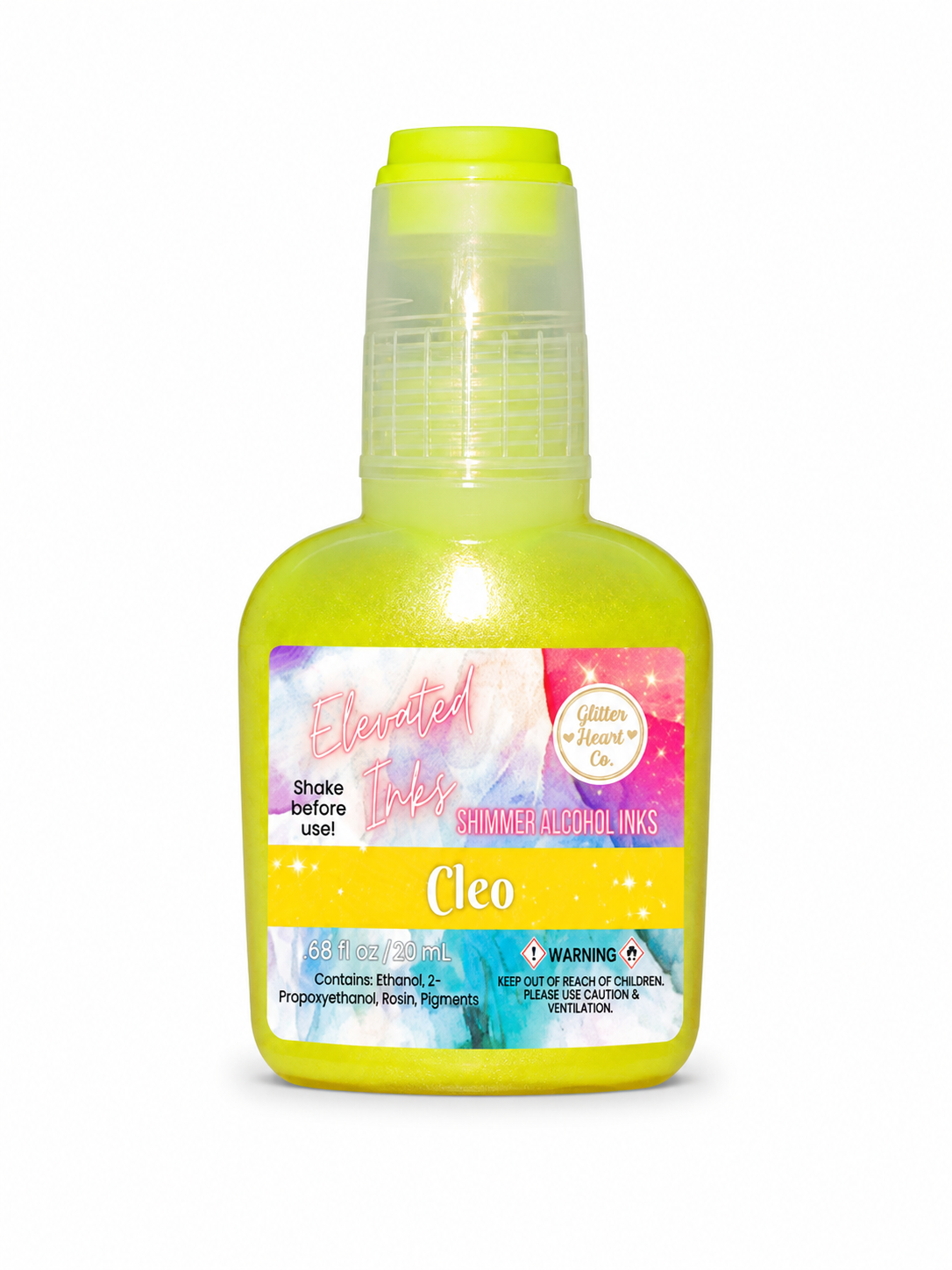 Cleo - Yellow Glitter Alcohol Ink