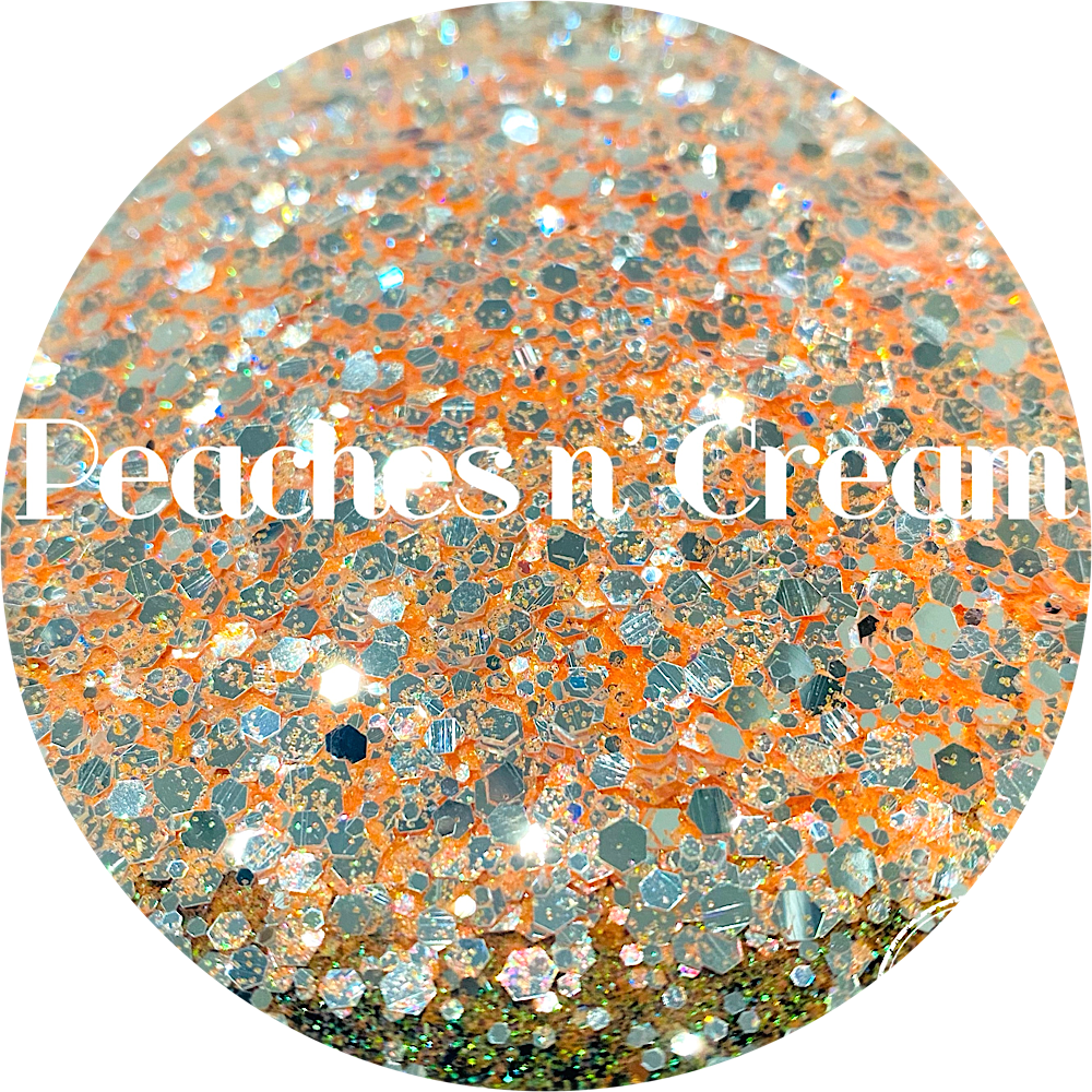 Peaches n' Cream Glitter Heart Co.